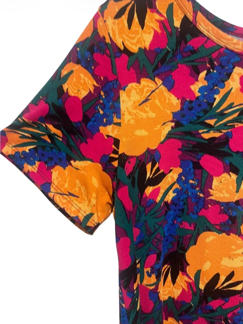 LuLaRoe Carly Dress Small Floral High Low Swing Dress Multicolor